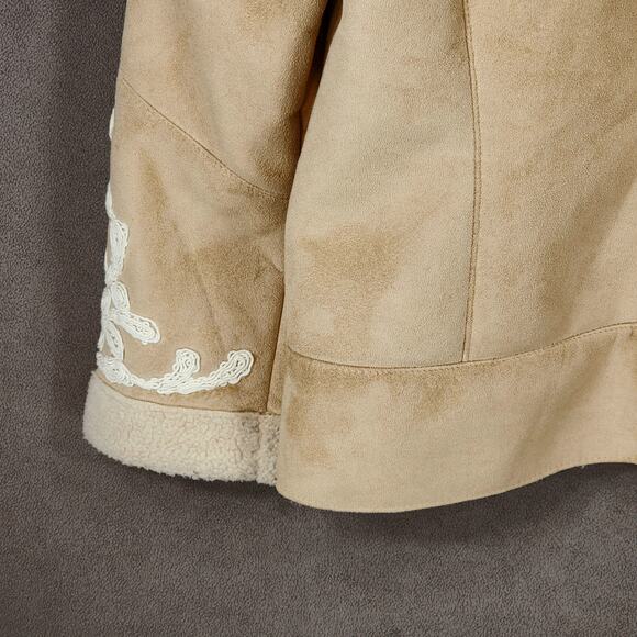 Inc International Concepts PM Faux Fur Jacket Womens Camel Lavish WC Embroidered - Picture 13 of 14